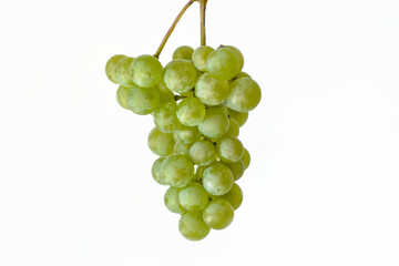 Green grape bunch isolated on white background. High quality photo