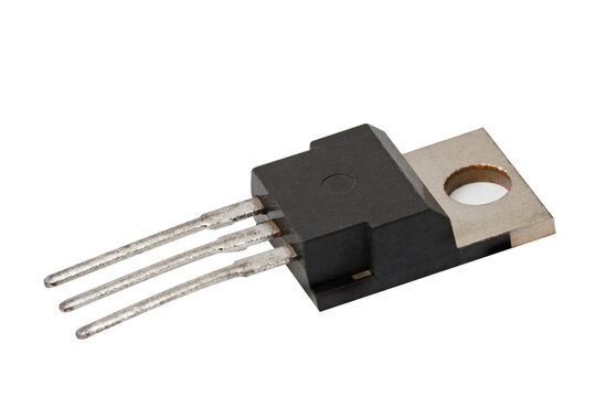 transistor with package type TO220 on white background