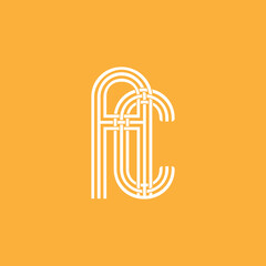AC MONOGRAM INITIALS DESIGN