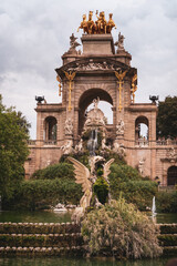 Fototapeta premium big fountain in the park