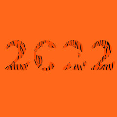 Fototapeta premium The year of the tiger greeting card template 2022,happy new year, merry christmas