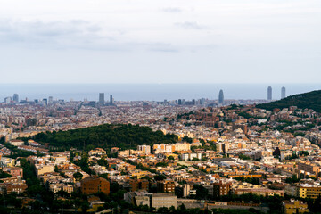 view of the city at dusk
