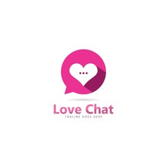 love chat logo vector icon illustration