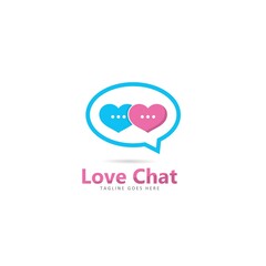 love chat logo vector icon illustration