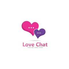 love chat logo vector icon illustration