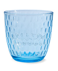 blue empty glass isolted on white background.
