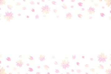 Obraz na płótnie Canvas 美しい水彩の桜のフレームイラスト