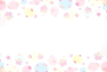 Obraz na płótnie Canvas 美しい水彩の桜のフレームイラスト2