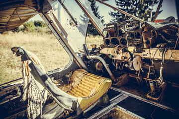 Abandoned vintage airplane