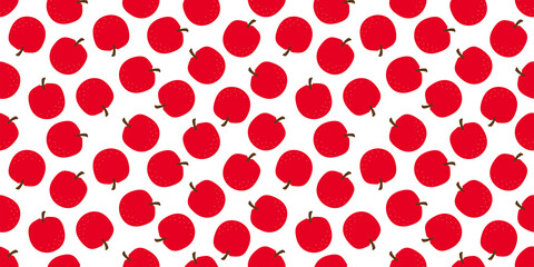 Apple illustration background. Seamless pattern.Vector. りんごのパターン　背景素材