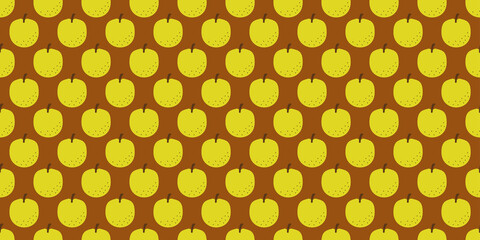 Pear illustration background. Seamless pattern.Vector. 梨のパターン　背景素材