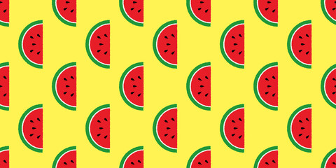 Watermelon illustration background. Seamless pattern.Vector. スイカのパターン　背景素材