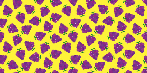 Grape illustration background. Seamless pattern.Vector. ぶどうのパターン　背景素材