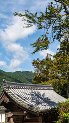 Fototapeta premium 十月 京都大原の青い空
