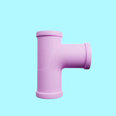 3d illustration of simple object pipe connection