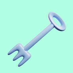 3d illustration of simple object pitchfork
