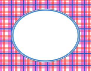 チェック柄のフレーム　ピンク系