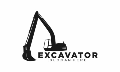 Elegant excavator vector logo
