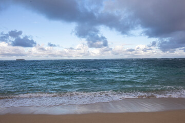 ocean waves on a sandy beach