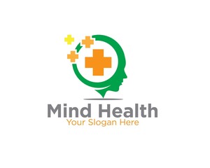 mind health logo designs for medical service and clinic or hospital icon