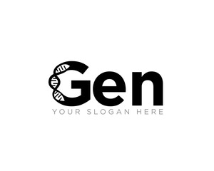 gen and dna logo designs for health lab and medical service logo