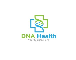 dna plus logo designs for medical and health care logo