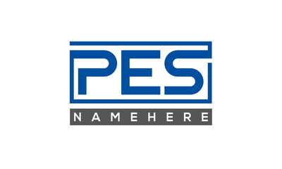 PES creative three letters logo