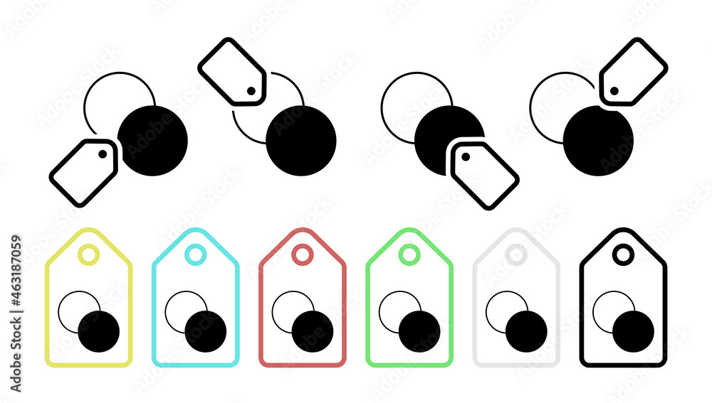 Poster contrast black and white vector icon in tag set illustration for ui and ux, website or mobile applic