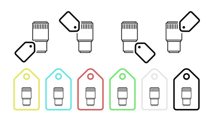 Lens vector icon in tag set illustration for ui and ux, website or mobile application