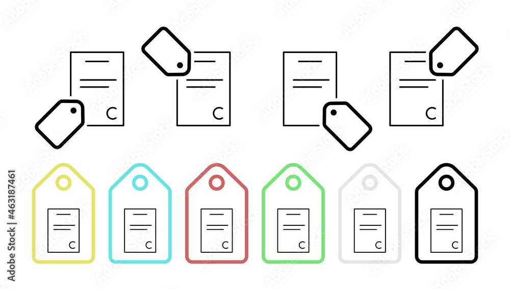 Poster certificate vector icon in tag set illustration for ui and ux, website or mobile application