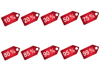 collection of discount price tags with red gradient with elegant and modern designs, for your business needs