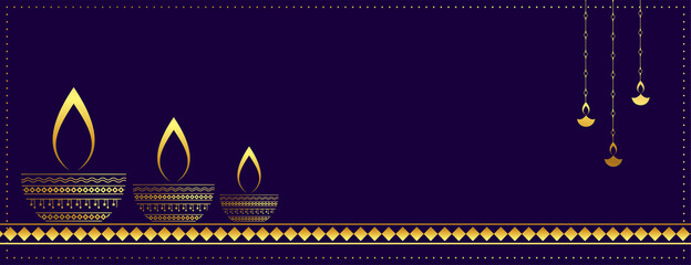 decorative golden purple web diwali banner design © starlineart