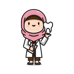 cute doctor dentist vector