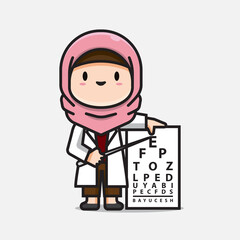 cute doctor ophthalmologists vector