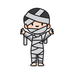 cute halloween costume  mummy vector
