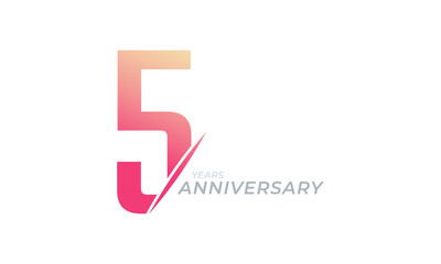 5 Year Anniversary Celebration Vector. Happy Anniversary Greeting Celebrates Template Design Illustration