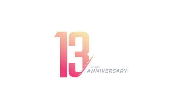 13 Year Anniversary Celebration Vector. Happy Anniversary Greeting Celebrates Template Design Illustration