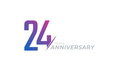 24 Year Anniversary Celebration Vector. Happy Anniversary Greeting Celebrates Template Design Illustration