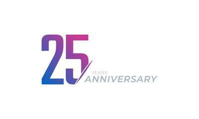 25 Year Anniversary Celebration Vector. Happy Anniversary Greeting Celebrates Template Design Illustration