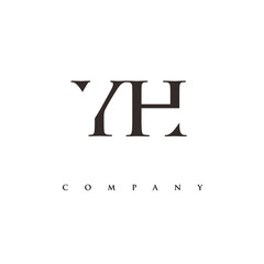 initial YH logo design vector