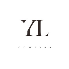 initial YL logo design vector