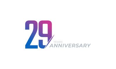 29 Year Anniversary Celebration Vector. Happy Anniversary Greeting Celebrates Template Design Illustration