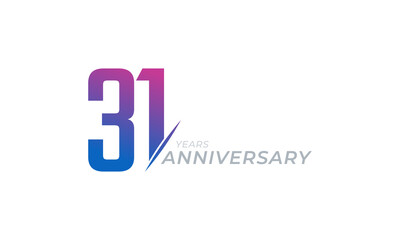 31 Year Anniversary Celebration Vector. Happy Anniversary Greeting Celebrates Template Design Illustration