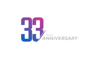 33 Year Anniversary Celebration Vector. Happy Anniversary Greeting Celebrates Template Design Illustration