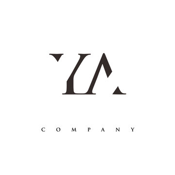 initial YA logo design vector