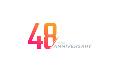 48 Year Anniversary Celebration Vector. Happy Anniversary Greeting Celebrates Template Design Illustration