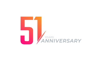 51 Year Anniversary Celebration Vector. Happy Anniversary Greeting Celebrates Template Design Illustration