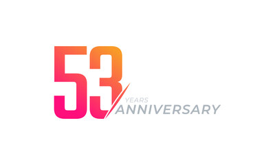 53 Year Anniversary Celebration Vector. Happy Anniversary Greeting Celebrates Template Design Illustration