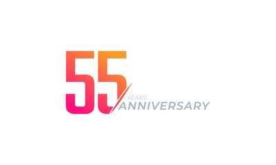 Obraz premium 55 Year Anniversary Celebration Vector. Happy Anniversary Greeting Celebrates Template Design Illustration