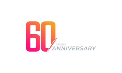60 Year Anniversary Celebration Vector. Happy Anniversary Greeting Celebrates Template Design Illustration